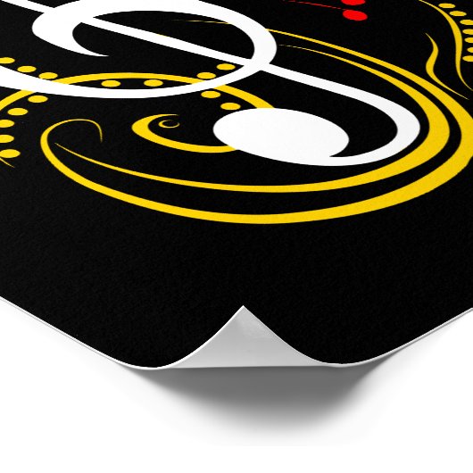 Poster 04 Reggae Music Clef (Coin)