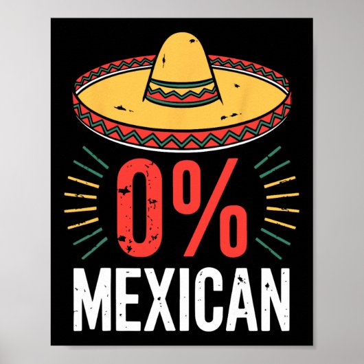 Poster 0% Chemise Mexicaine Hommes Drôle Femmes Cinco De (Devant)