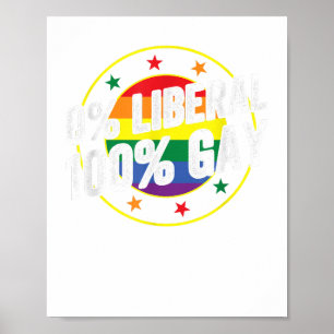 Poster 0 Libéral 100 Gay LGBT Design pour les conservateu