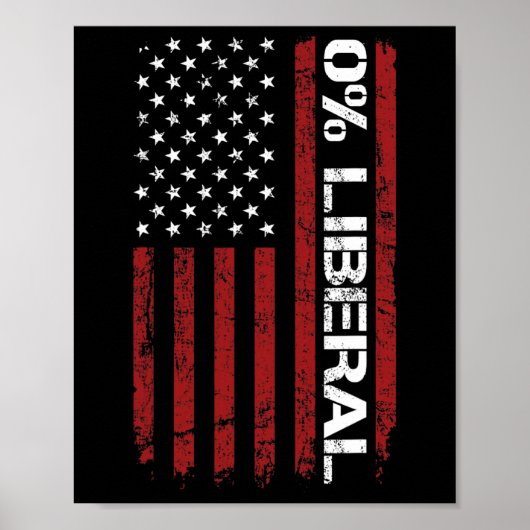 Poster 0% Liberal Zero Percent Anti Liberal - Funny Repub (Devant)