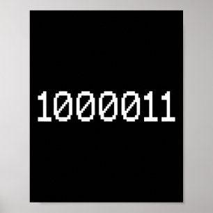 Poster 1000011 Code binaire pour 67 Drôle de mème technol