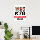 Poster 1000 Points Basketball Blanc (Bureau à domicile)