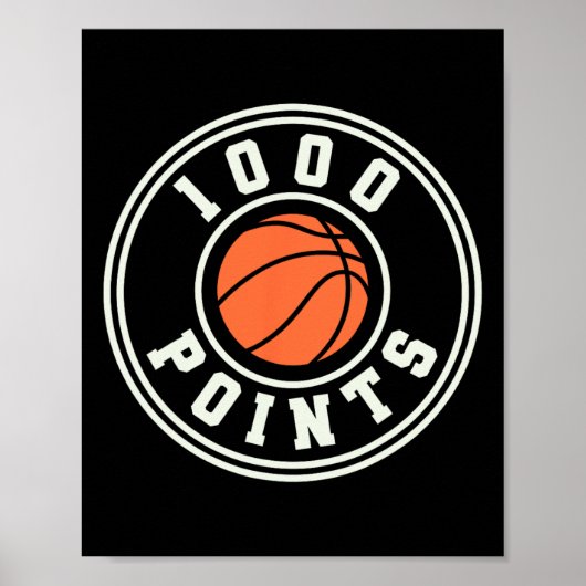 Poster 1000 Points Bysketbyll Scorer High School Bysketby (Devant)