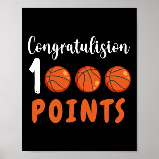 Poster 1000 Points Bysketbyll Scorer High School Bysketby (Devant)