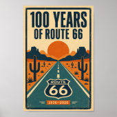 Poster 100 ans de Route 66 Litho Centenaire (Devant)