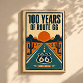 Poster 100 ans de Route 66 Litho Centenaire