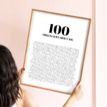 Poster 100 choses que j'aime à propos de vous minimaliste<br><div class="desc">100 choses que j'aime à propos de vous Poster minimaliste moderne</div>