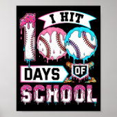 Poster 100 Days Of School Boys Baseball Drip 100th Day Ki (Devant)