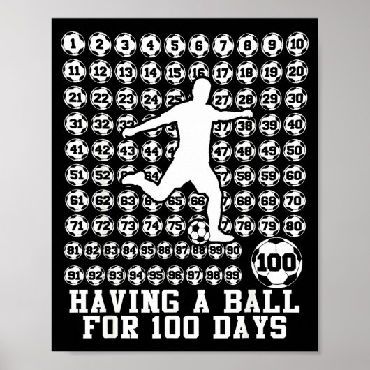 Poster 100 Days Of School Boys Soccer 100th Day Of School (Devant)