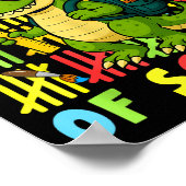 Poster 100 Days Of School Funny Dinosaur T-rex Boy Girl T (Coin)