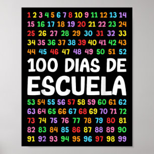 Poster 100 Dias De Escuela Enseignant Espagnol