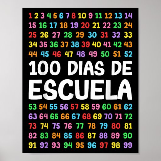 Poster 100 Dias De Escuela Enseignant Espagnol (Devant)