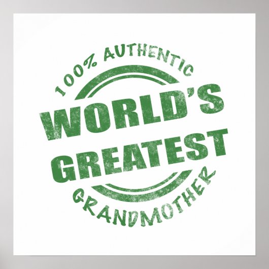 Poster 100% Grand-mère authentique (Devant)