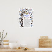 Poster 100 guests Quaker Wedding - Blue Tree of Life (Cuisine)