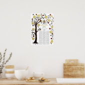 Poster 100 guests Quaker Wedding - Yellow, Tree of life (Cuisine)
