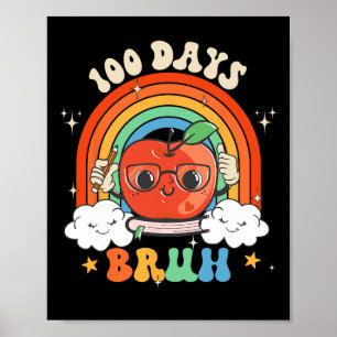 Poster 100 Jours Bruh Pompe Arc-en-ciel Super enfants béb