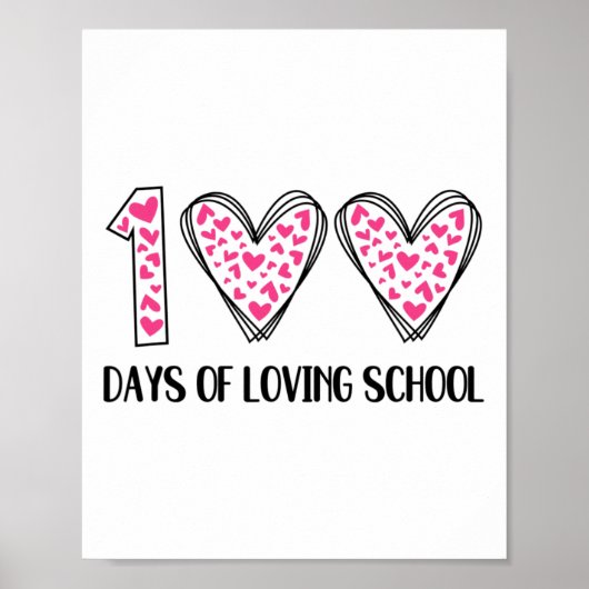 Poster 100 Jours D'Amour École 100E Jour D'École Enseigne (Devant)