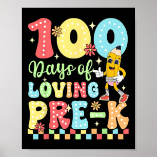 Poster 100 Jours D'Amour Pré-k Enseignant Enfants Célébra