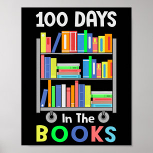 Poster 100 jours dans les livres Lecture Bibliothécaire P