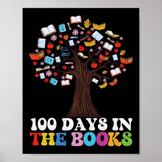 Poster 100 Jours Dans Les Livres Lecture Enseignant 100èm (Devant)