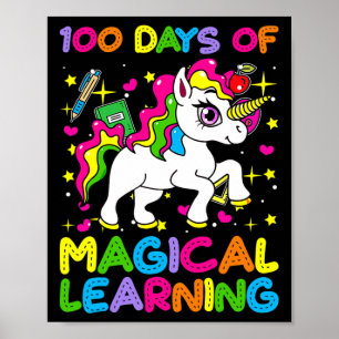 Poster 100 jours d'apprentissage magique 100e jour d'écol