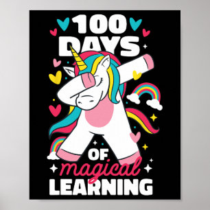 Poster 100 jours d'apprentissage magique 100e jour d'écol