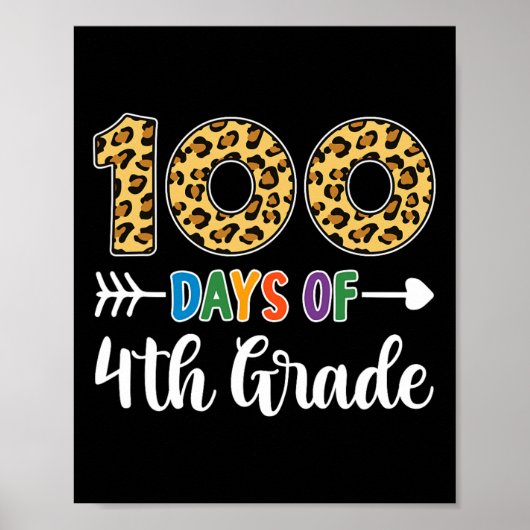 Poster 100 jours de 4e année enseignant élève 100e jour s (Devant)
