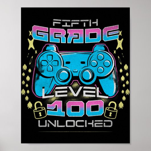 Poster 100 Jours De 5E Année De L'École Vidéo Déverrouill (Devant)