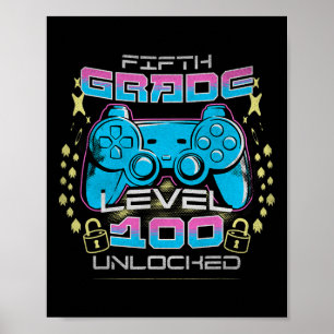 Poster 100 Jours De 5E Année De L'École Vidéo Déverrouill