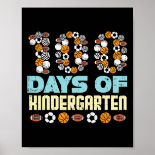 Poster 100 Jours De Ballons De Jardin D'Enfant 100E Jour