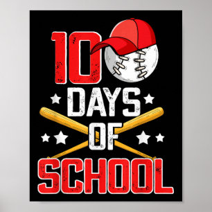 Poster 100 Jours De Baseball Scolaire 100E Jour Garçons