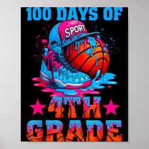 Poster 100 jours de basket-ball en 4e année 100e jour de
