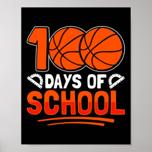 Poster 100 Jours de basket-ball scolaire pour les élèves