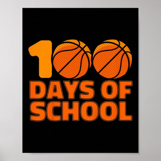 Poster 100 Jours De Basketball Scolaire 100E Jour D'École (Devant)
