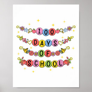 Poster 100 Jours De Bracelet Scolaire 100E Jour Filles En