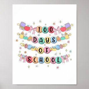 Poster 100 Jours De Bracelet Scolaire 100E Jour Filles En