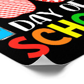 Poster 100 Jours De Coeurs Stripes Enseignant Et Étudiant (Coin)