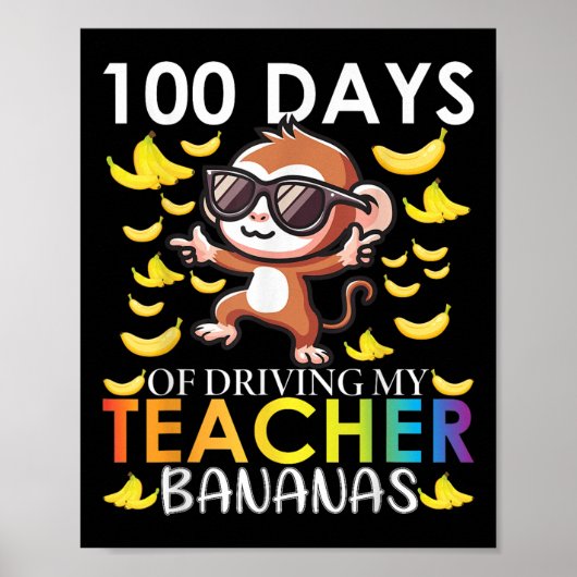 Poster 100 Jours De Conduite Mon Enseignant Bananes 100èm (Devant)