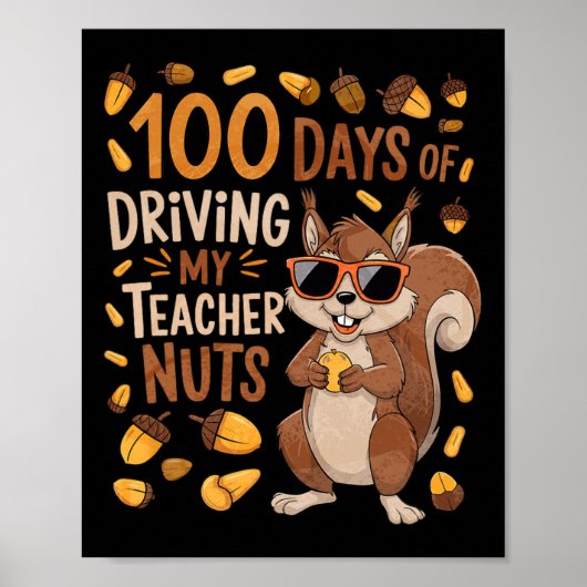 Poster 100 Jours De Conduite Mon Enseignant Nuts Dansant (Devant)