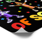 Poster 100 Jours De Crayons Scolaires Dansant Le 100E Jou (Coin)