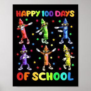 Poster 100 Jours De Crayons Scolaires Danser 100E Jour Sc