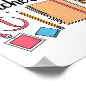 Poster 100 Jours De Faire Des Choses D'Enseignant Joyeux (Coin)