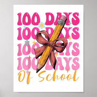 Poster 100 Jours De Filles D'École Coquette Bow 100e Jour