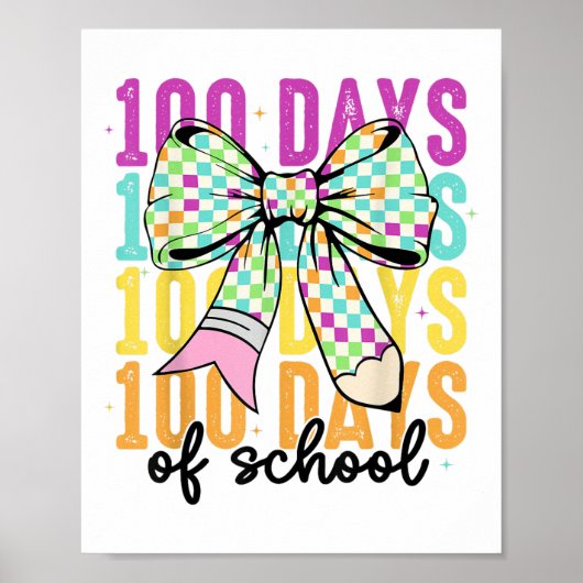 Poster 100 Jours De Filles D'École Coquette Bow 100e Jour (Devant)