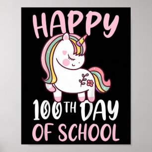 Poster 100 Jours De Filles D'École Joyeux 100E Jour De L'