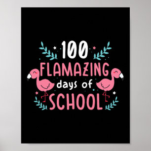Poster 100 Jours De Flamant rose Scolaire Enseignant Enfa