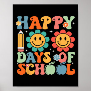 Poster 100 Jours De Fleurs Souriantes À L'École