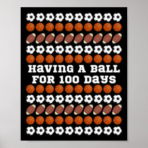 Poster 100 Jours De Football Scolaire Basketball Garçons