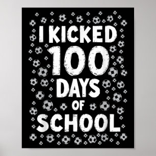 Poster 100 Jours De Football Scolaire Enfants 100E Jour