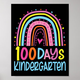 Poster 100 Jours De Jardin D'Enfant Arc En Ciel Joyeux 10